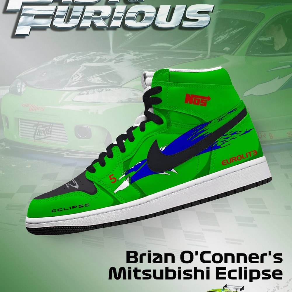 Brian O'Conner's Eclipse V.1 Fast and Furious High Top Shoes