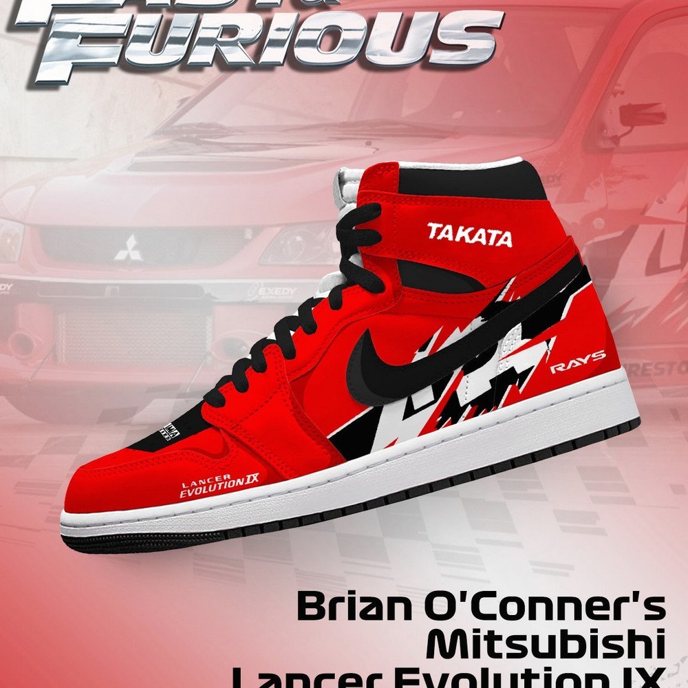 Brian O'Conner's Lancer Evolution IX V.1 Fast and Furious High Top Shoes