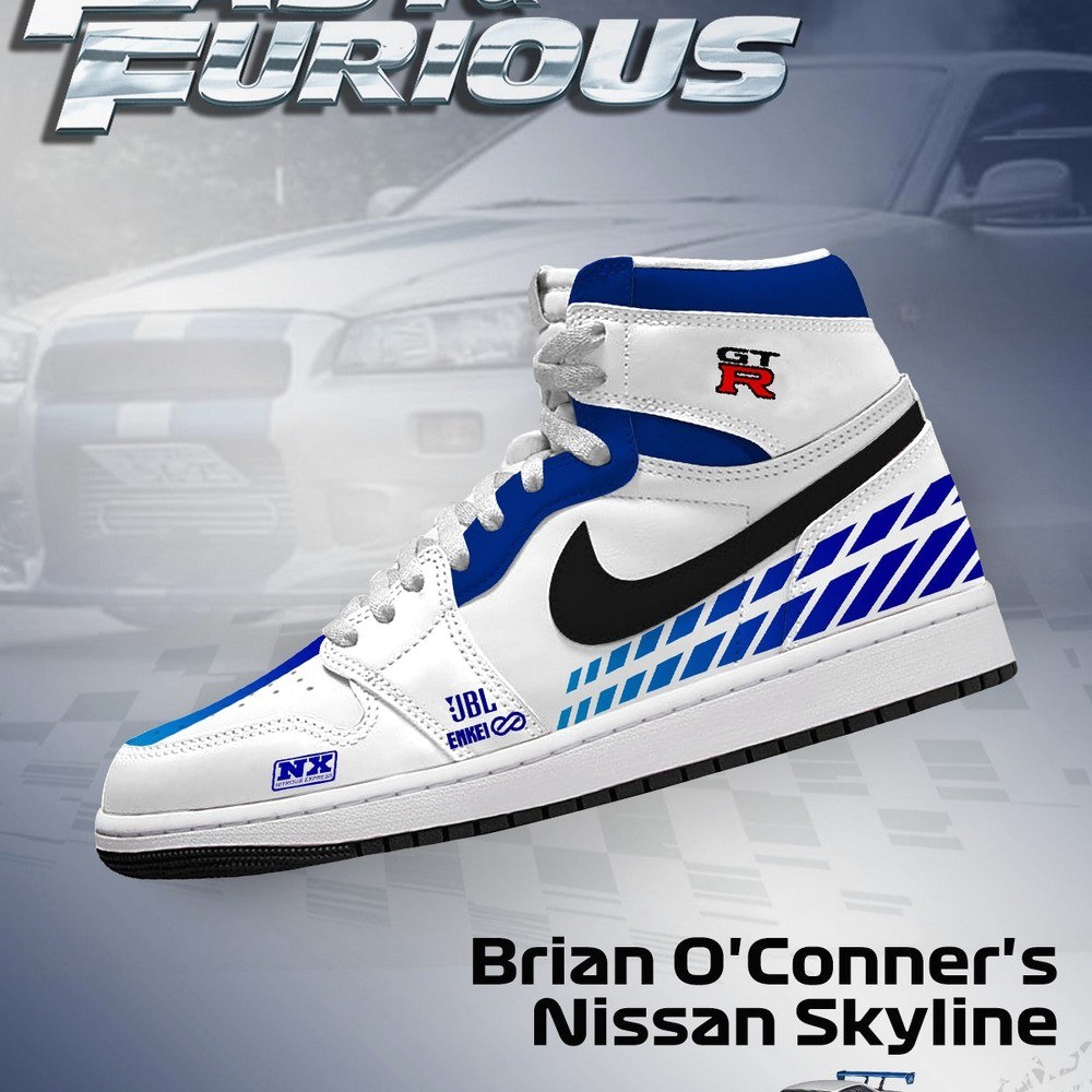 Brian O'Conner's Skyline V.1 Fast and Furious High Top Shoes