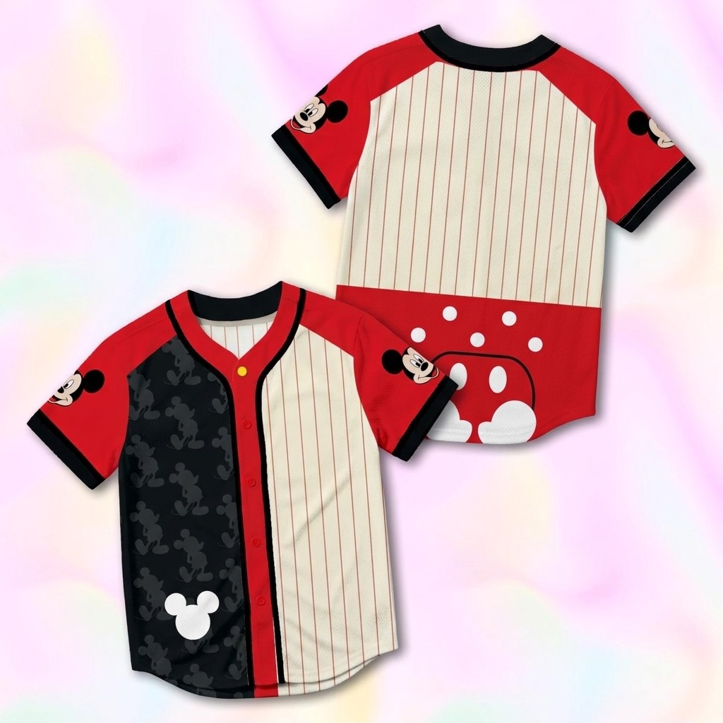 Custom Mickey Mouse Baseball Jersey Version 1