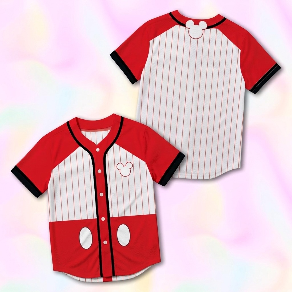 Custom Mickey Mouse Baseball Jersey Version 2