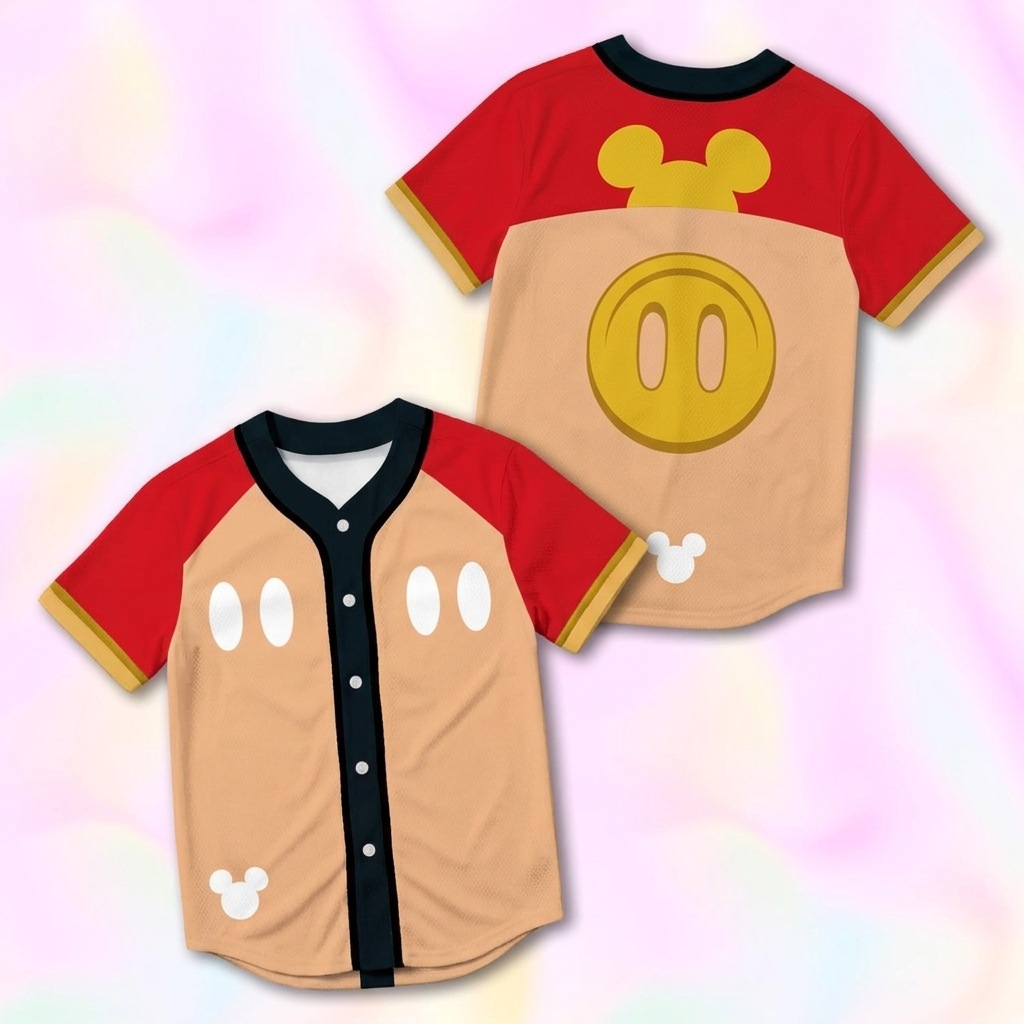 Custom Mickey Mouse Baseball Jersey Version 3