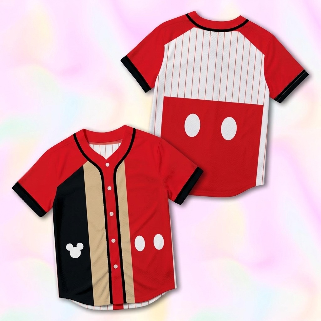 Custom Mickey Mouse Baseball Jersey Version 4