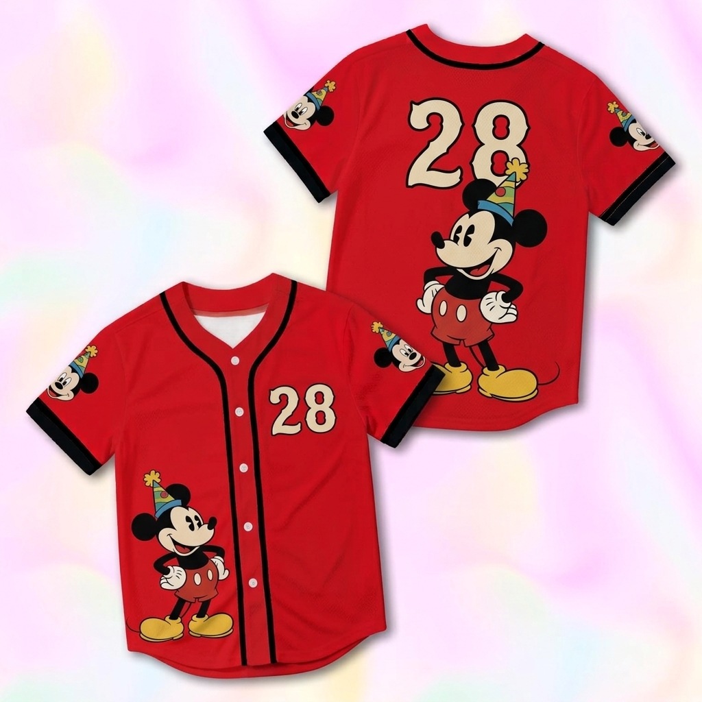 Custom Mickey Mouse Baseball Jersey Version 5