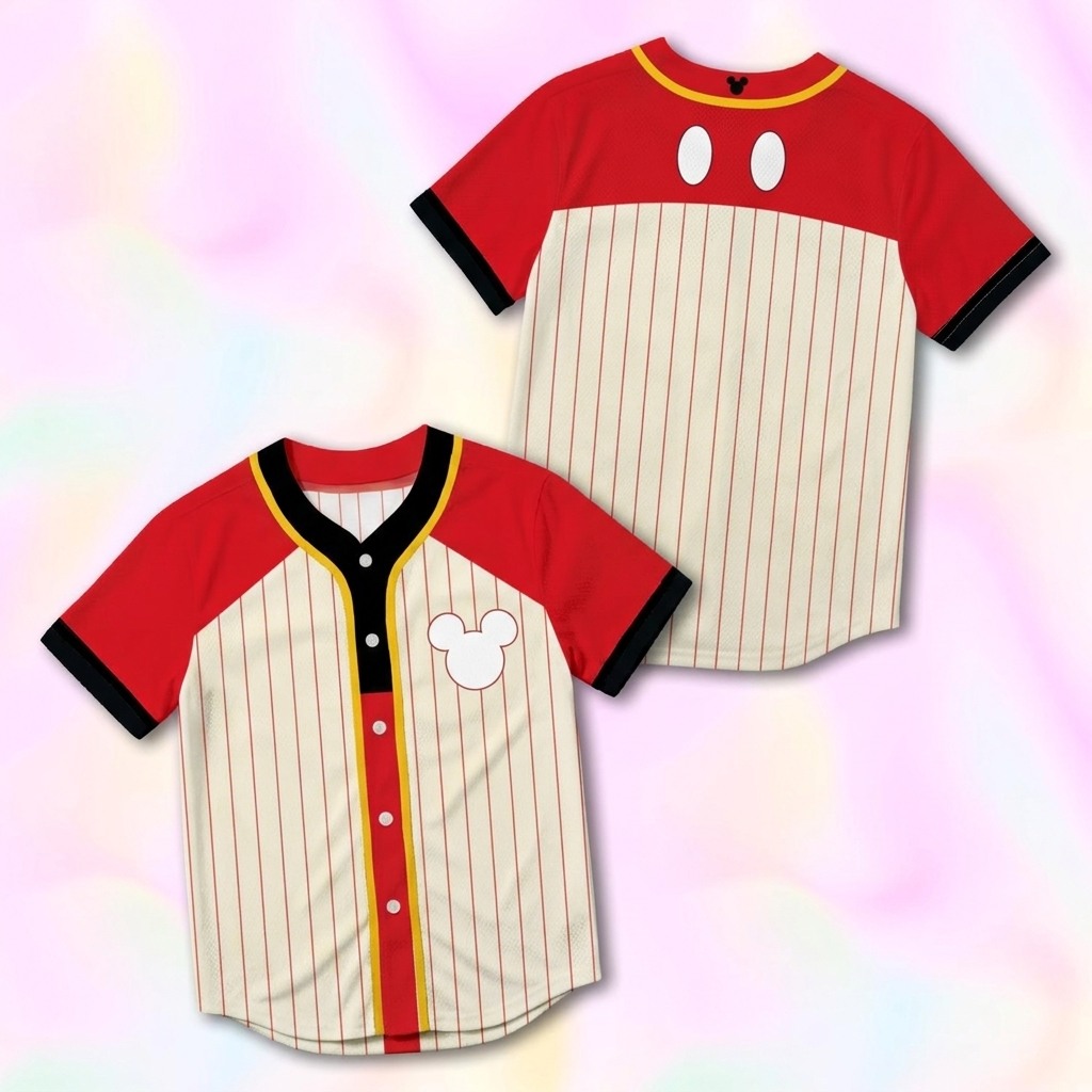 Custom Mickey Mouse Baseball Jersey Version 6