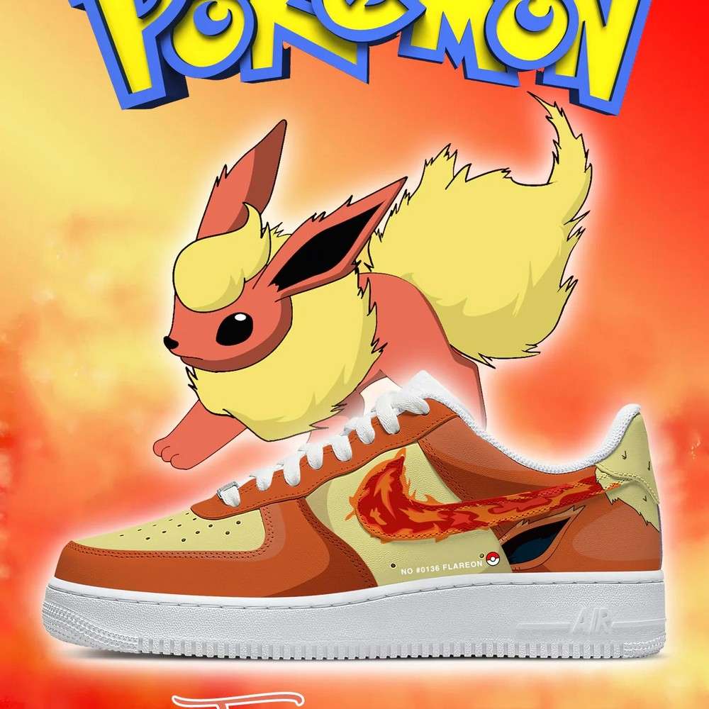 Flareon Pokemon AF1 Low Top Shoes