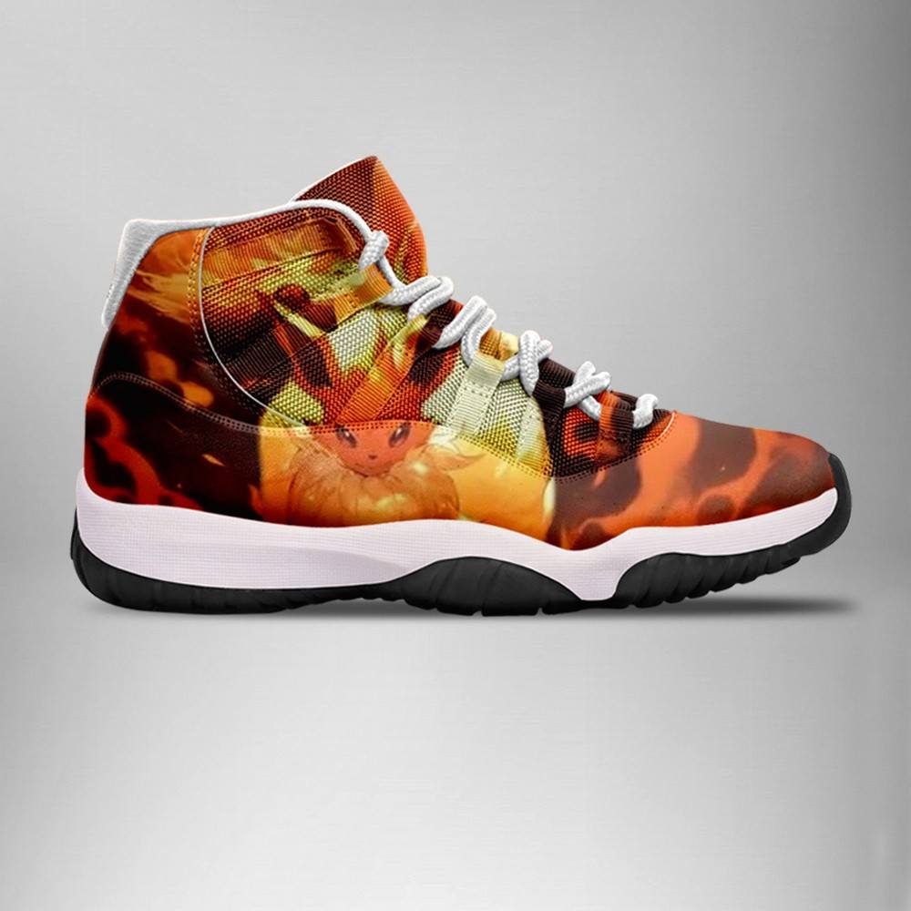 Flareon Pokemon Black J11 Shoes 4 Flareon Pokemon Black J11 Shoes - Image 4