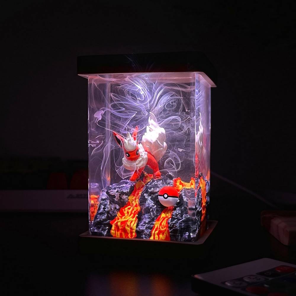 Flareon Pokemon Resin Lamp