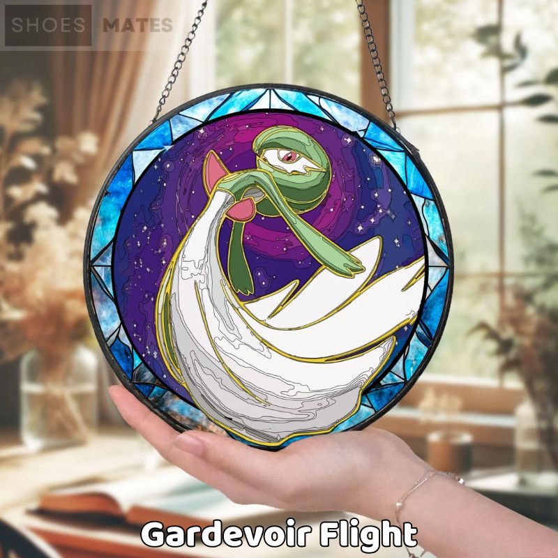 Gardevoir Flight Handcrafted Pokemon Glass Suncatcher