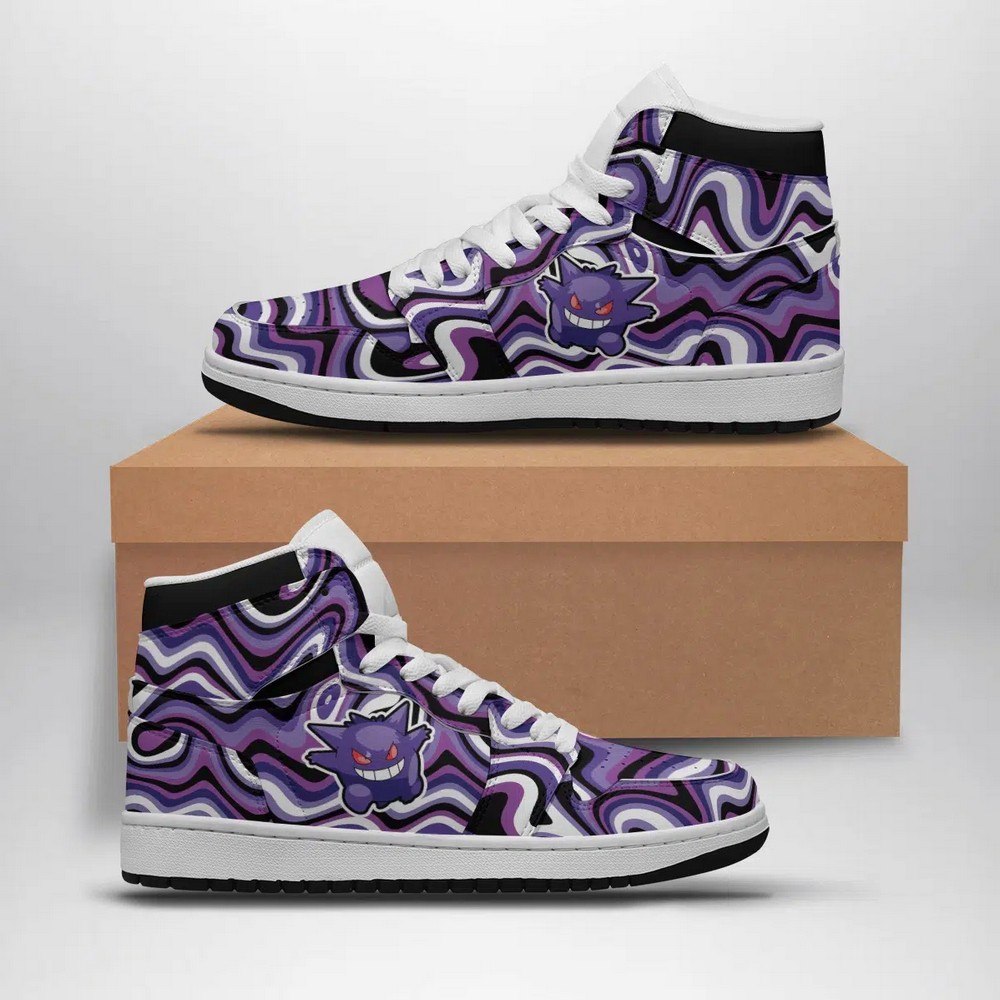 Gengar Trippy Pokemon Street High Top Shoes