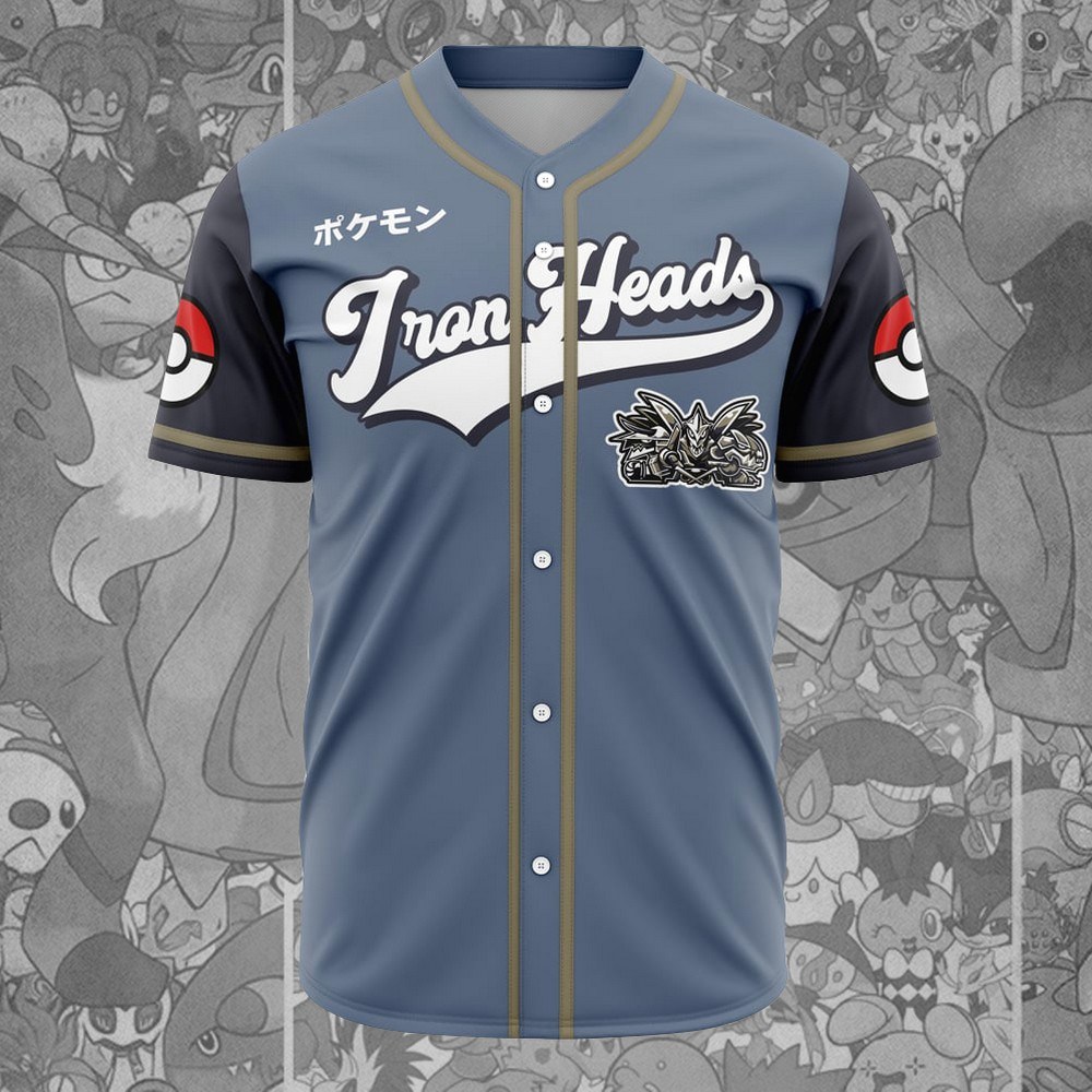 Iron Heads Steel Type Pokemon Baseball Jersey
