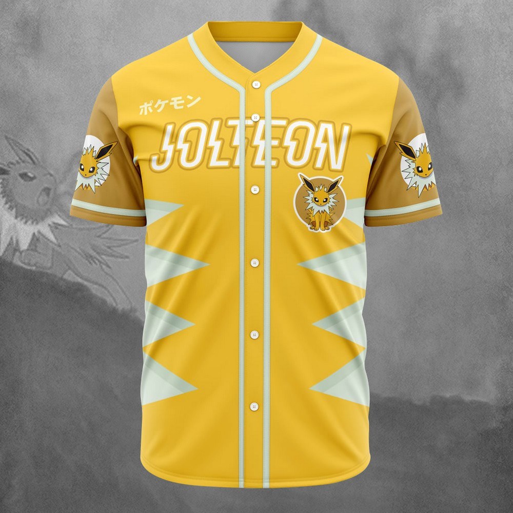 Jolteon Eeveelution Pokemon Baseball Jersey