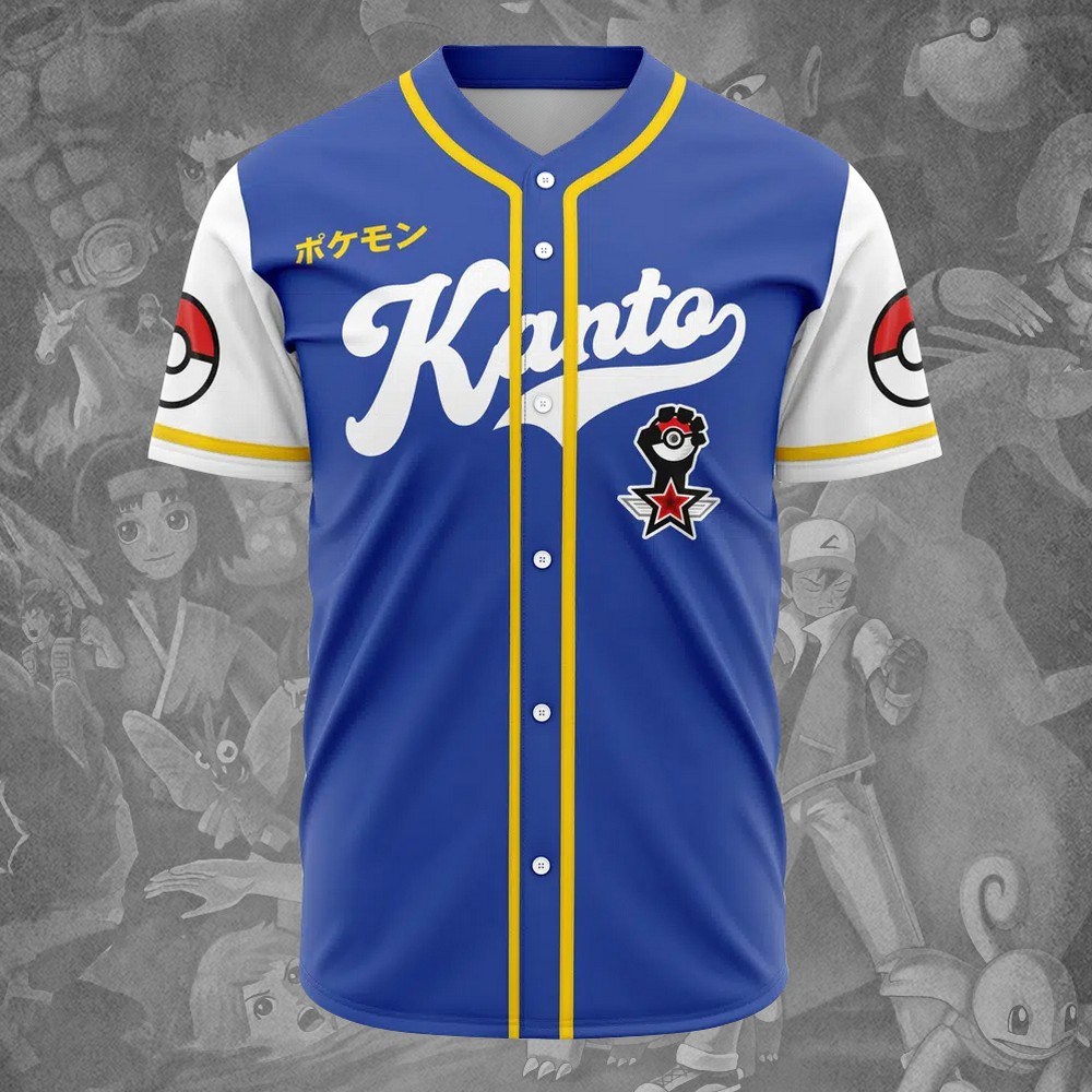 Kanto Trainer Pokemon Baseball Jersey