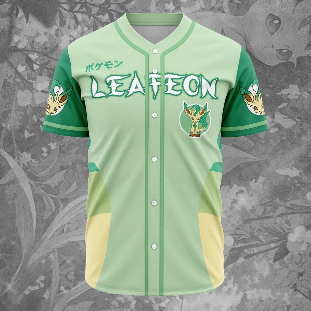 Leafeon Eeveelution Pokemon Baseball Jersey