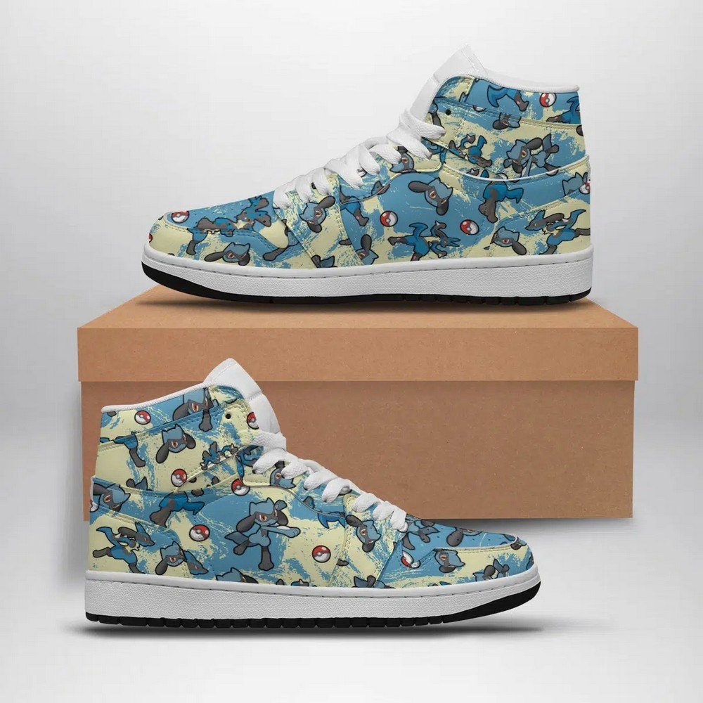Lucario Pattern Pokemon High Top AJ1 Shoes