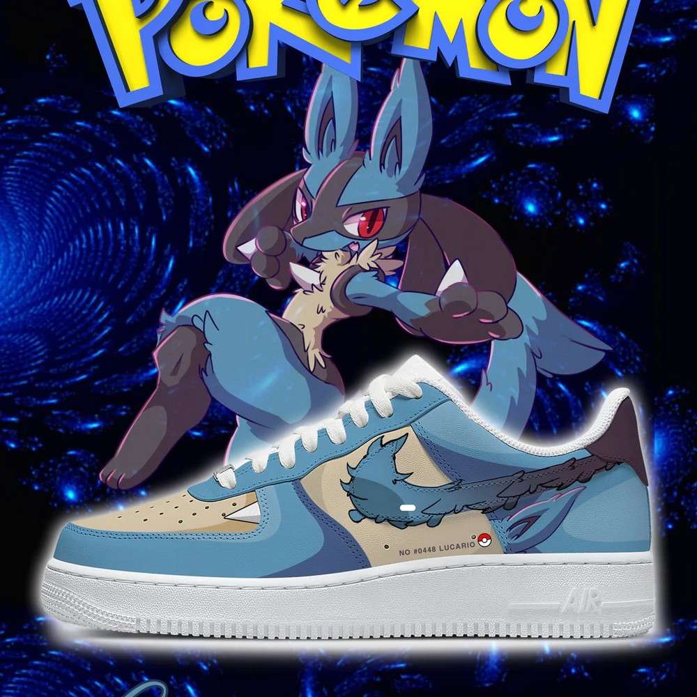 Lucario Pokemon AF1 Low Top Shoes