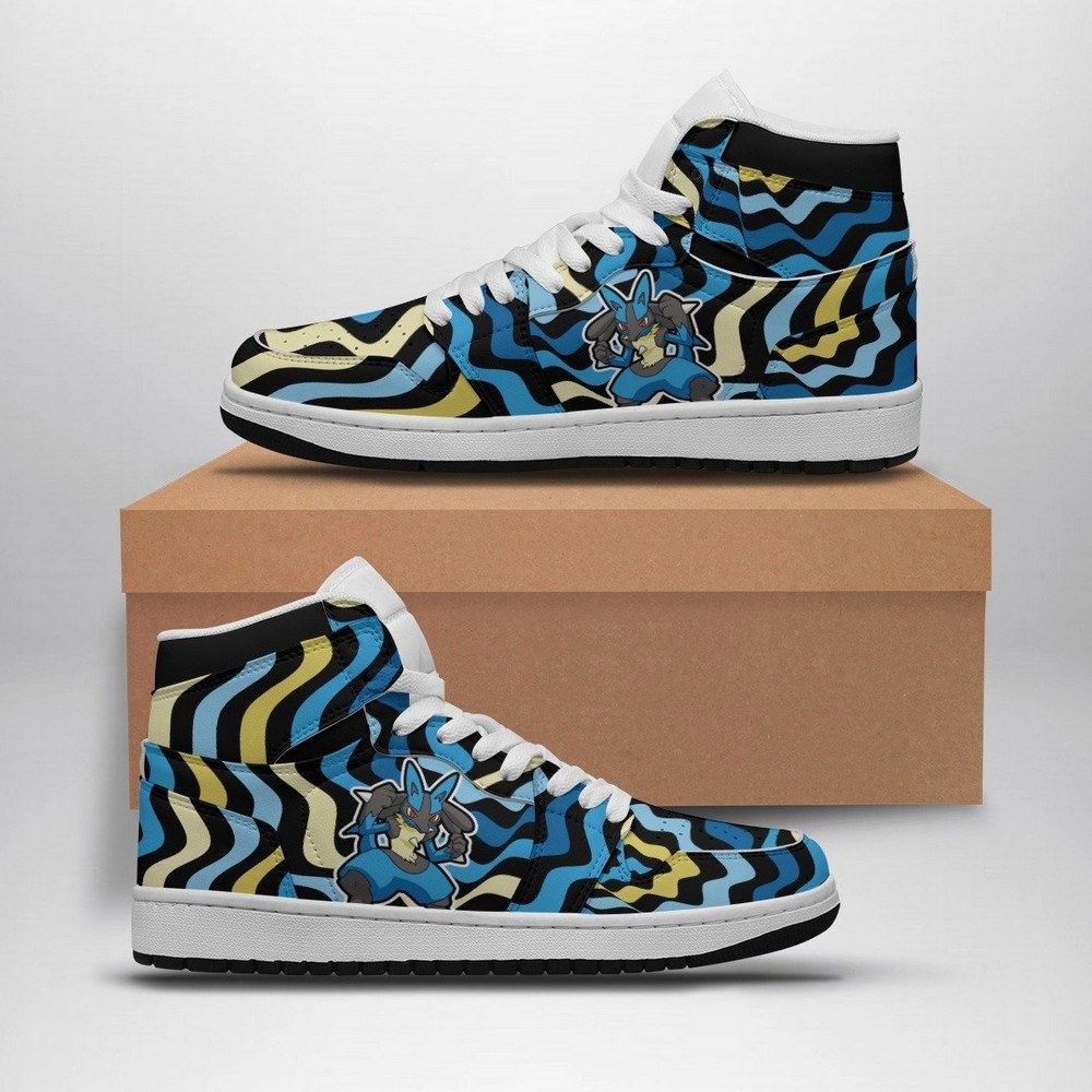 Lucario Trippy Pokemon High Top AJ1 Shoes