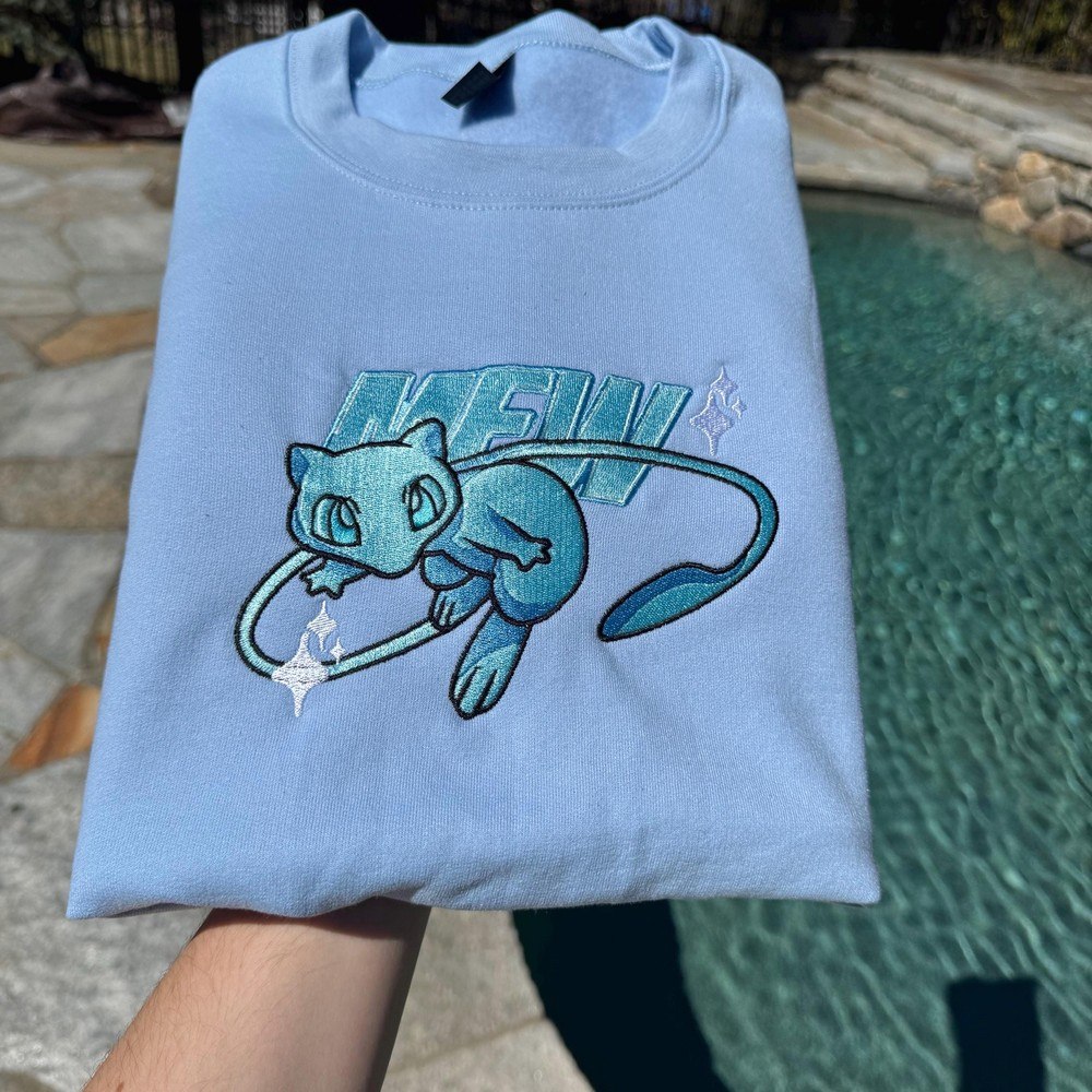 Mew Embroidered Pokemon Embroidered Tops