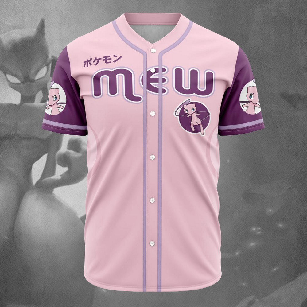 Mew Pokemon Baseball Jersey