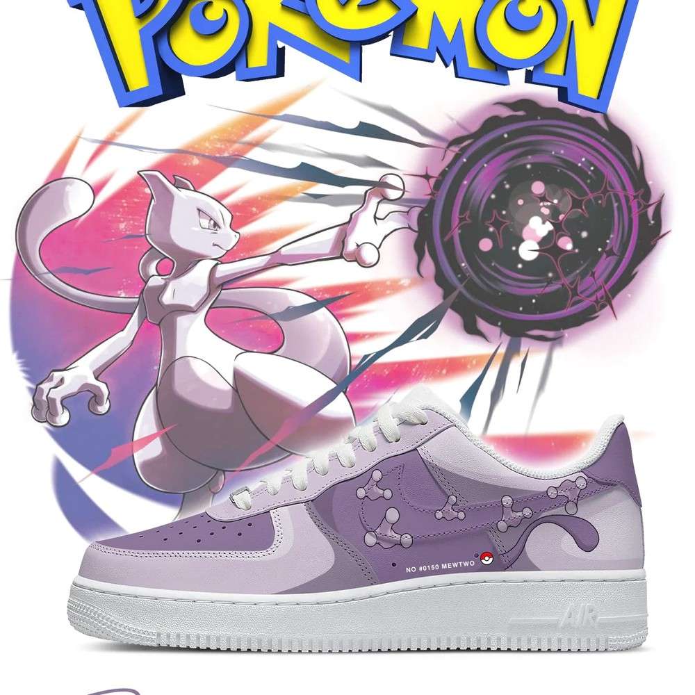 Mewtwo II Pokemon AF1 Low Top Shoes