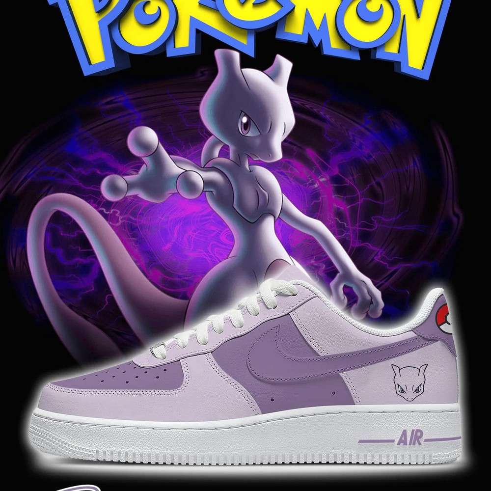 Mewtwo Pokemon AF1 Low Top Shoes