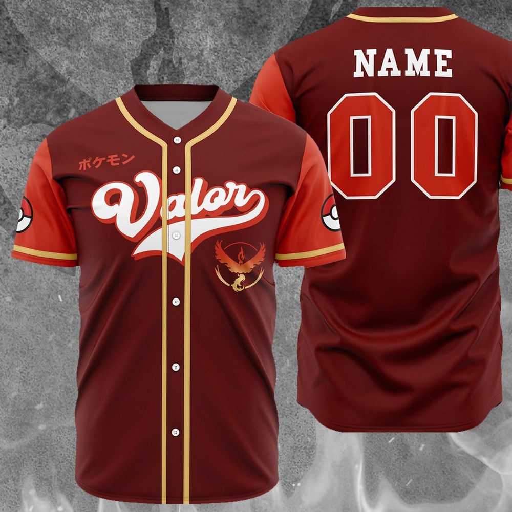 personalized team valor pokemon baseball jersey 0 titba
