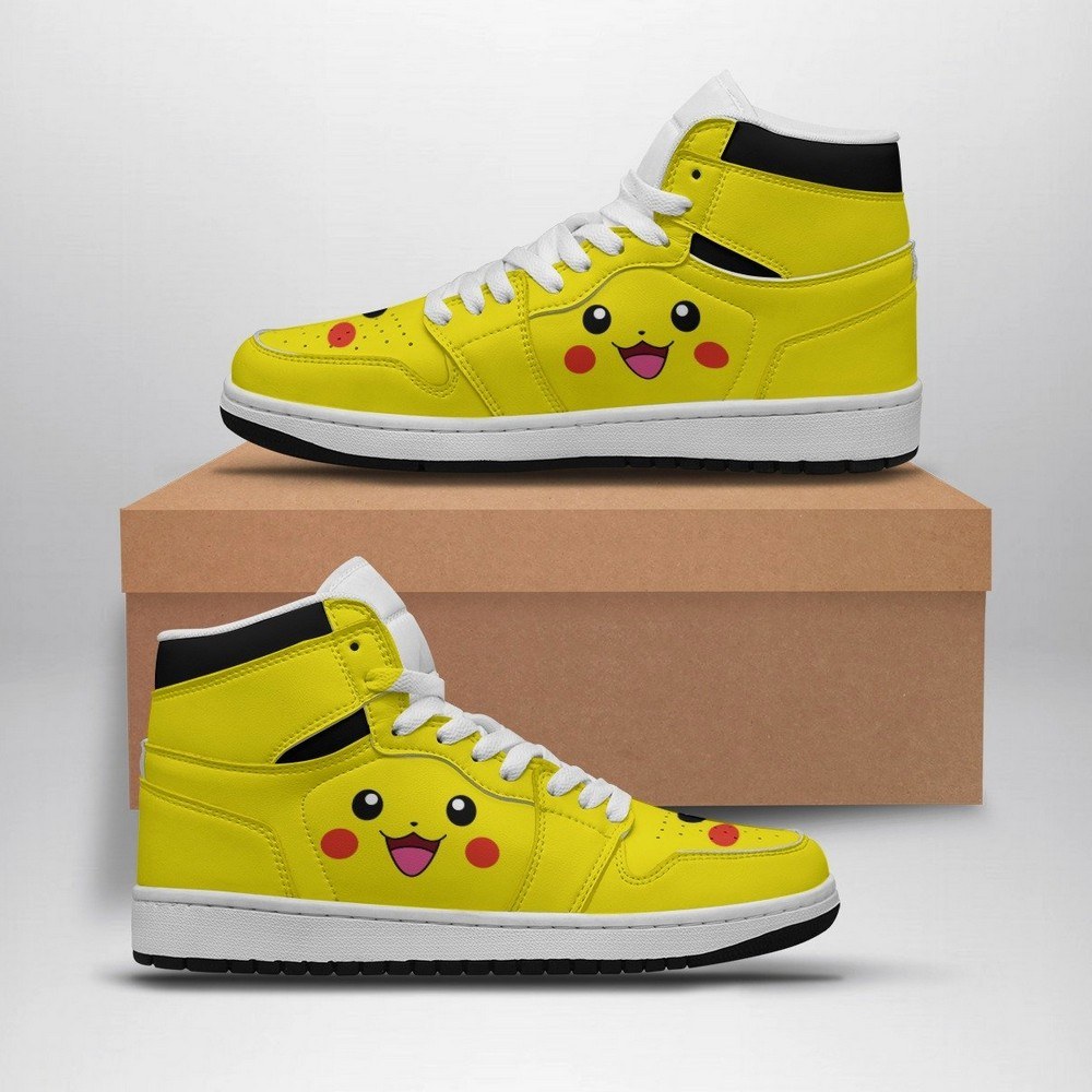 Pikachu Face Pokemon High Top AJ1 Shoes