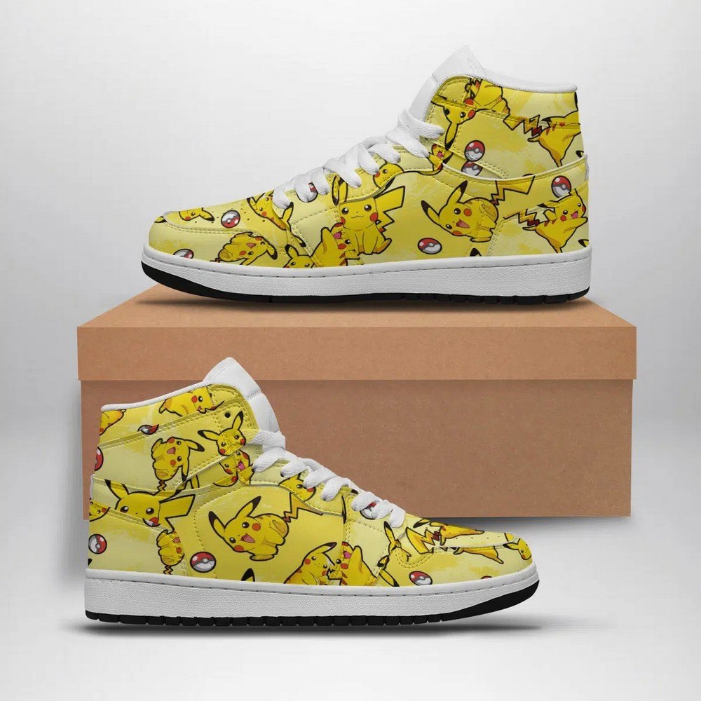 Pikachu Pattern Pokemon High Top AJ1 Shoes