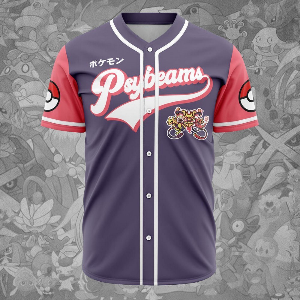 Psybeams Psychic Type Pokemon Baseball Jersey