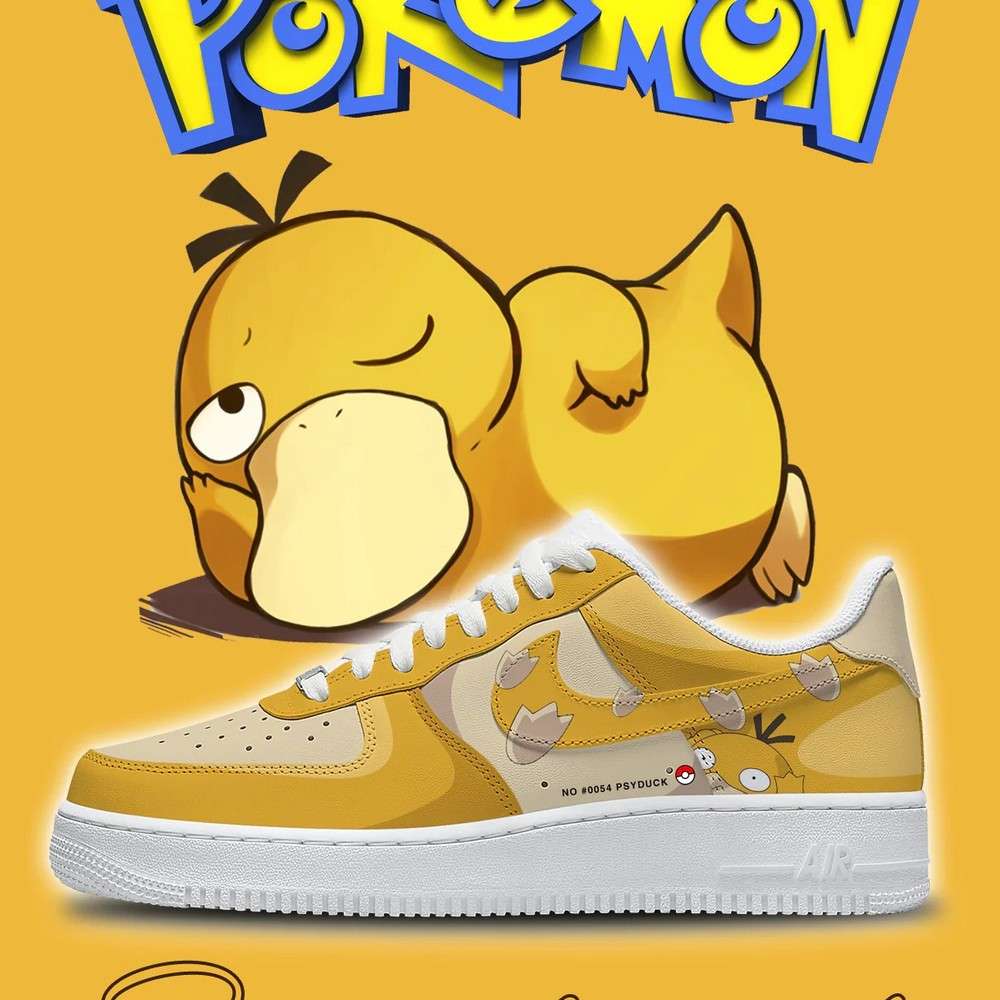 Psyduck Pokemon AF1 Low Top Shoes