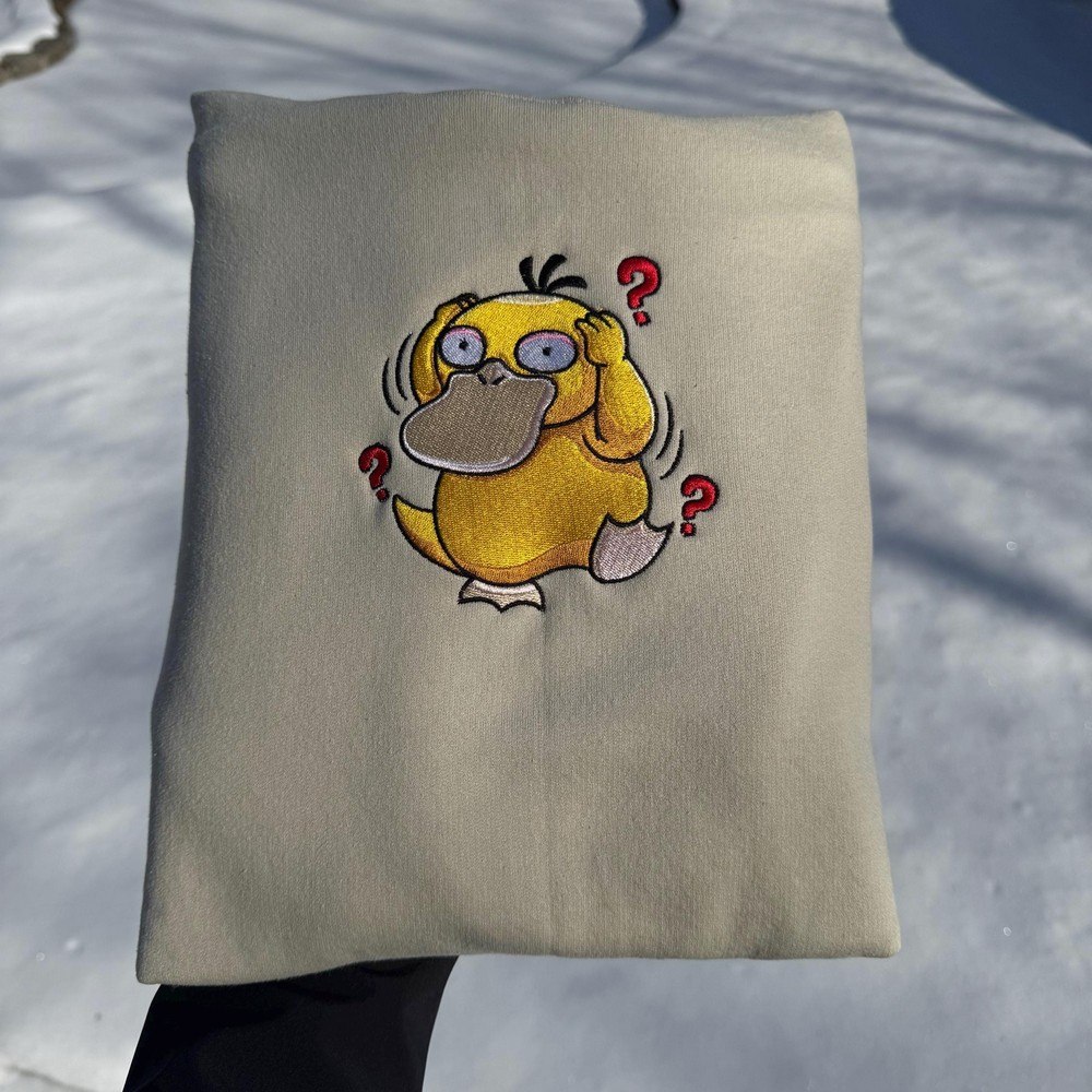 Psyduck Pokemon Embroidered Tops