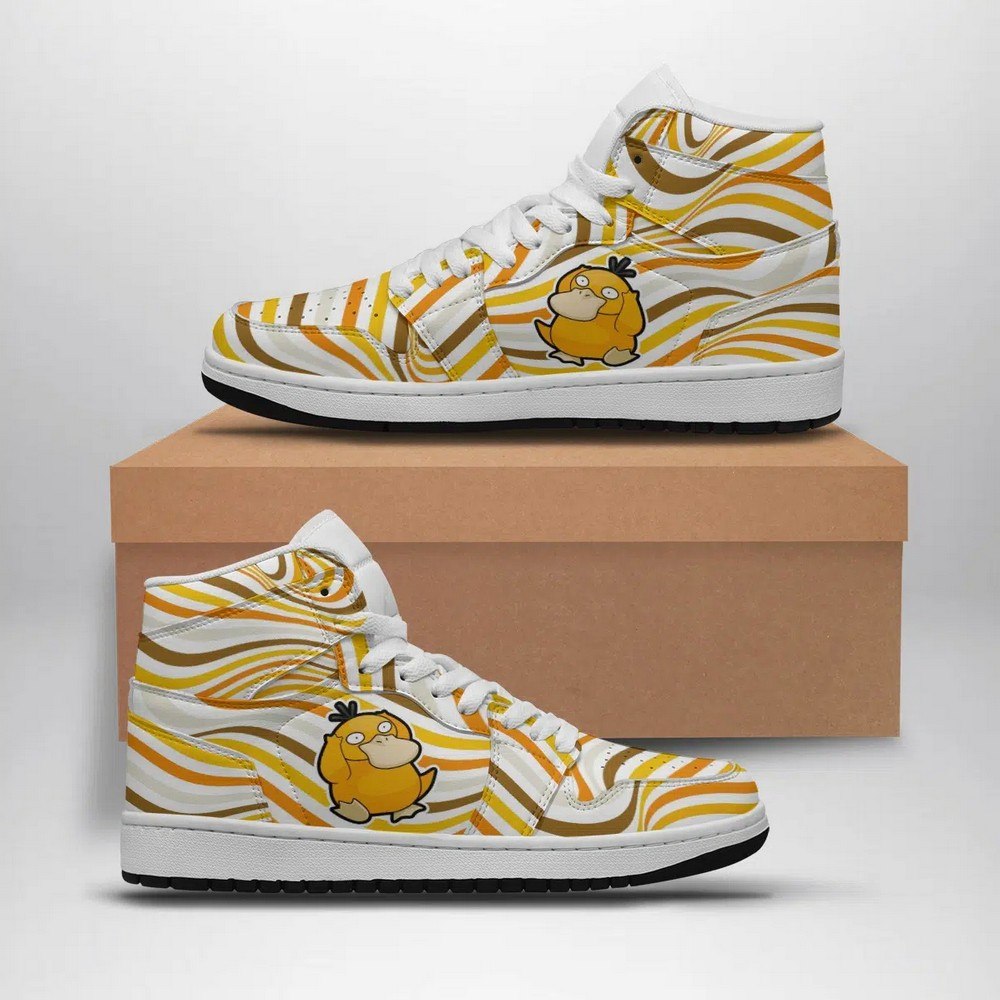 Psyduck Trippy Pokemon High Top AJ1 Shoes