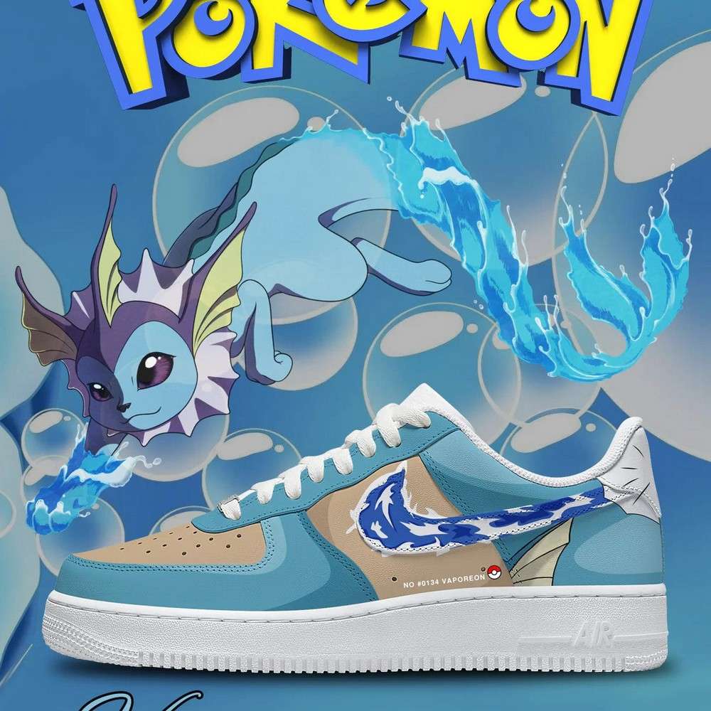 Vaporeon Pokemon AF1 Low Top Shoe